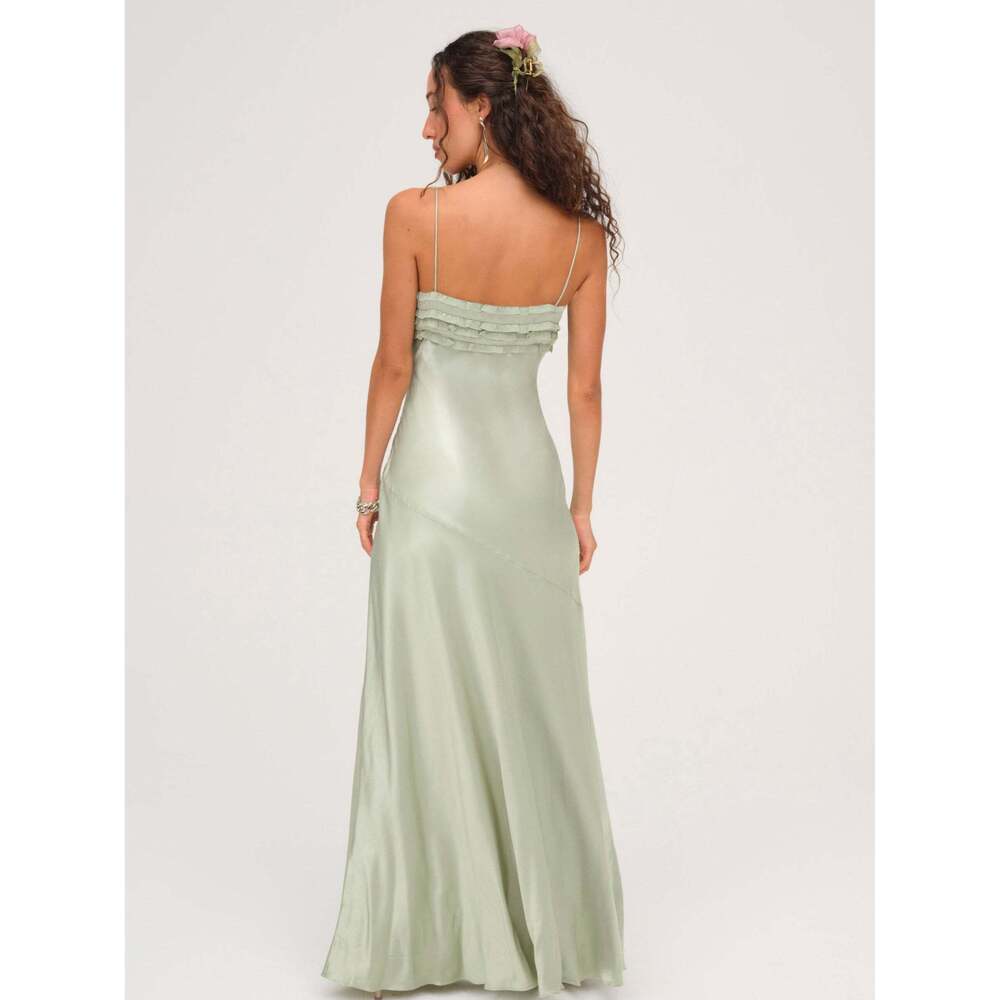For Love & Lemons Natalie Maxi Dress S / Desert Sage - Picture 3 of 3